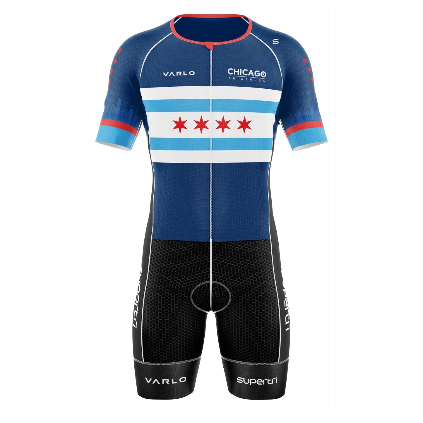 CHI TRI Men's SS Mezza Full Zip Tri-Suit -Navy