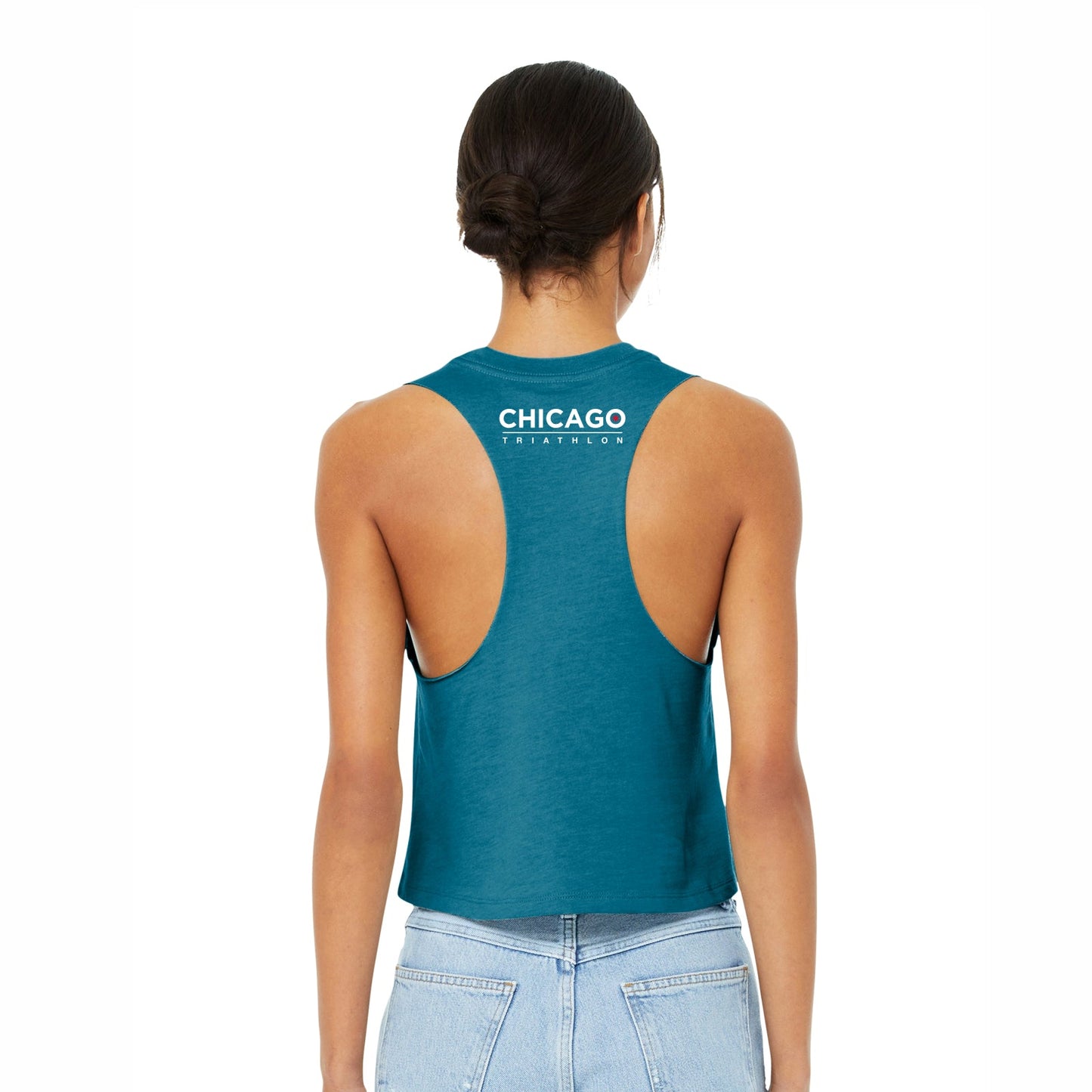 CHI TRI Women's Fashion Crop Tank -Teal- Skyline