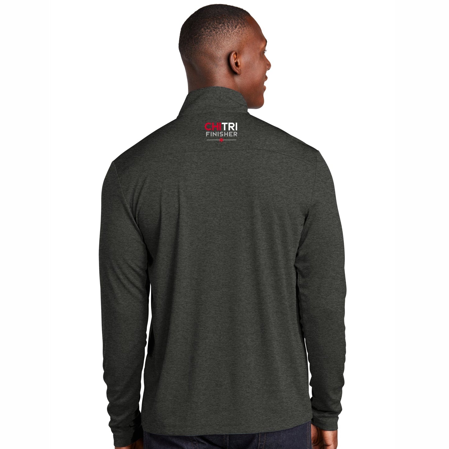 CHI TRI Men's Tech 1/4 Zip -Black Heather- 2025 Finisher