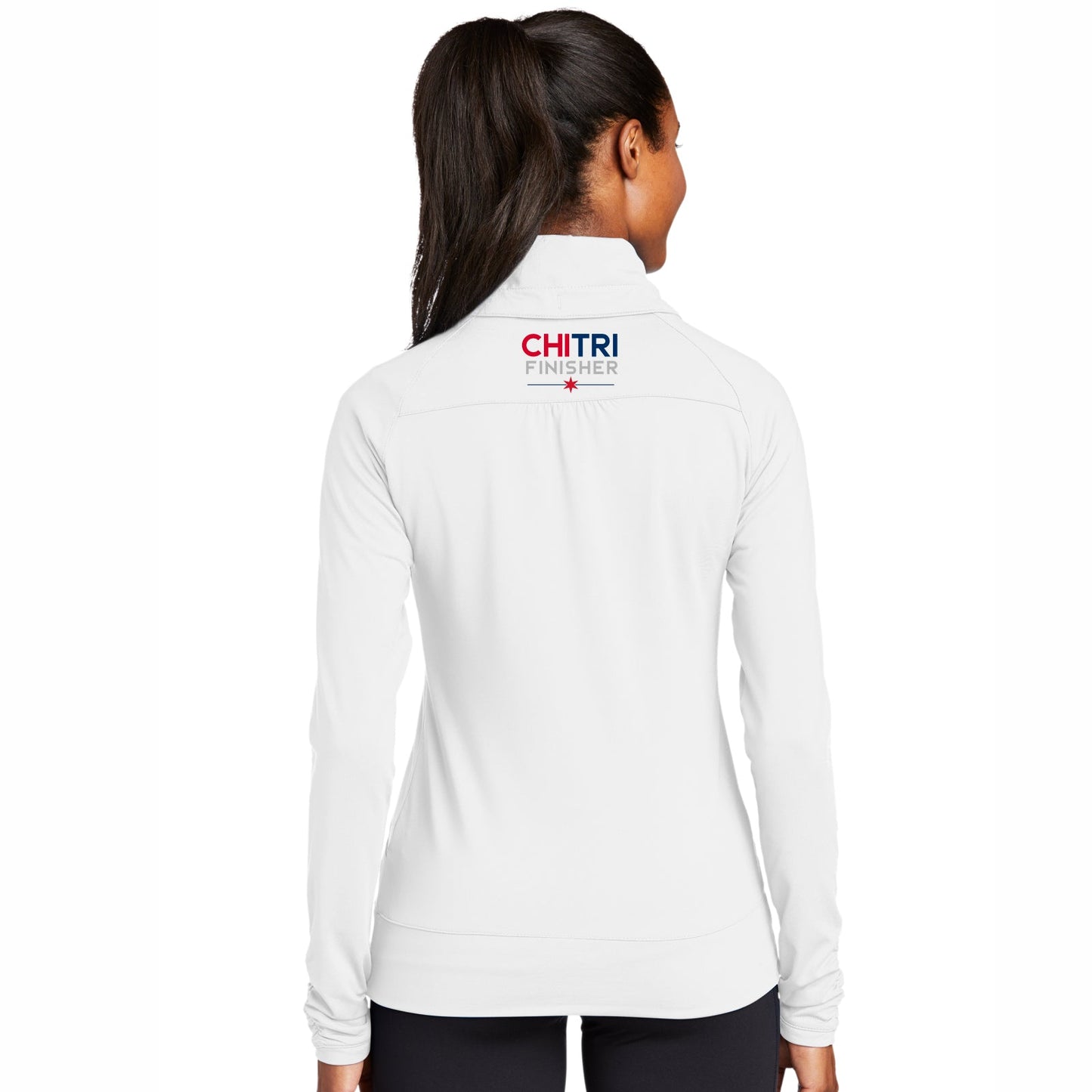 CHI TRI Women's Cowl Zip Jacket -White- 2025 Finisher