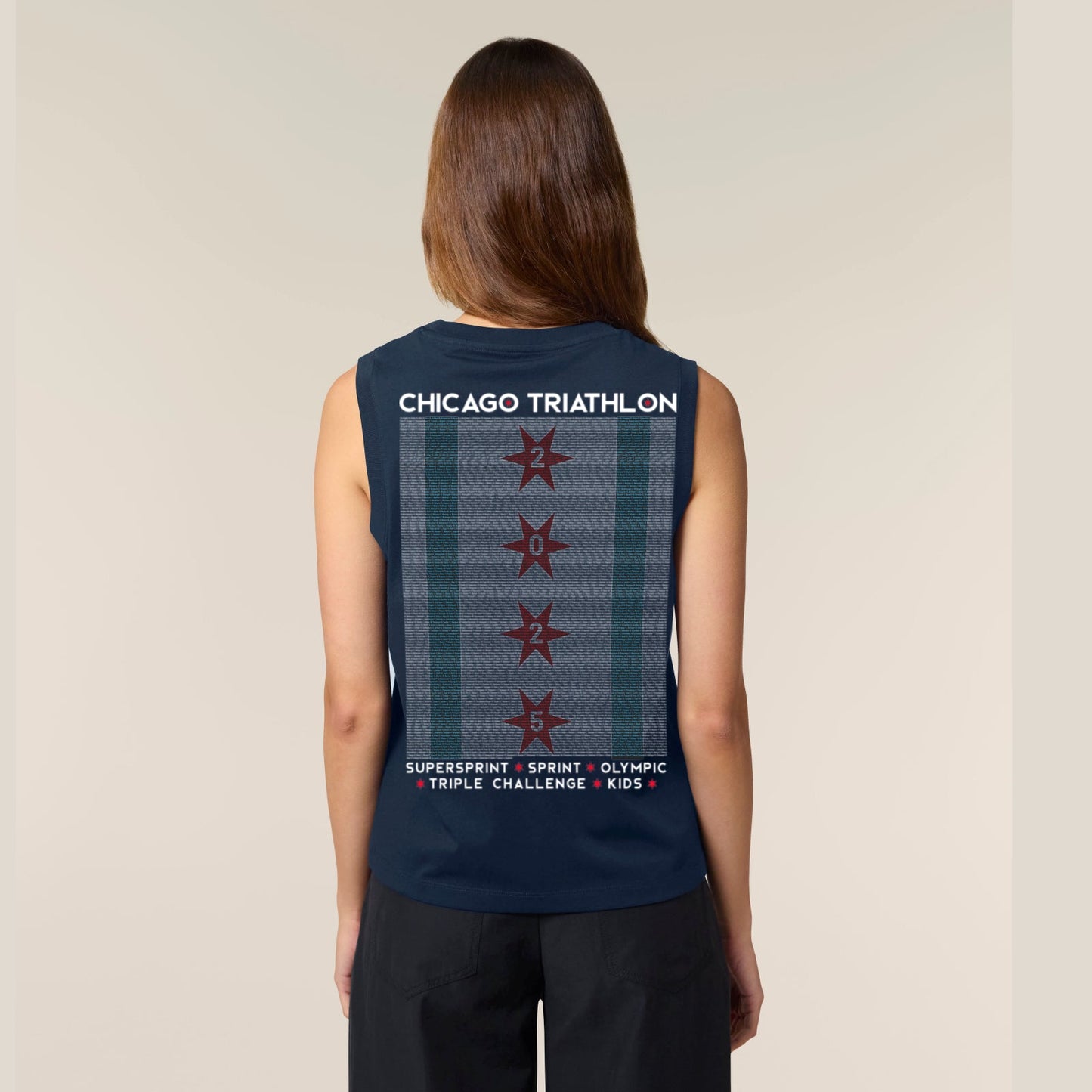 CHI TRI Women's Organic Cotton Tank -French Navy- 2025 Names
