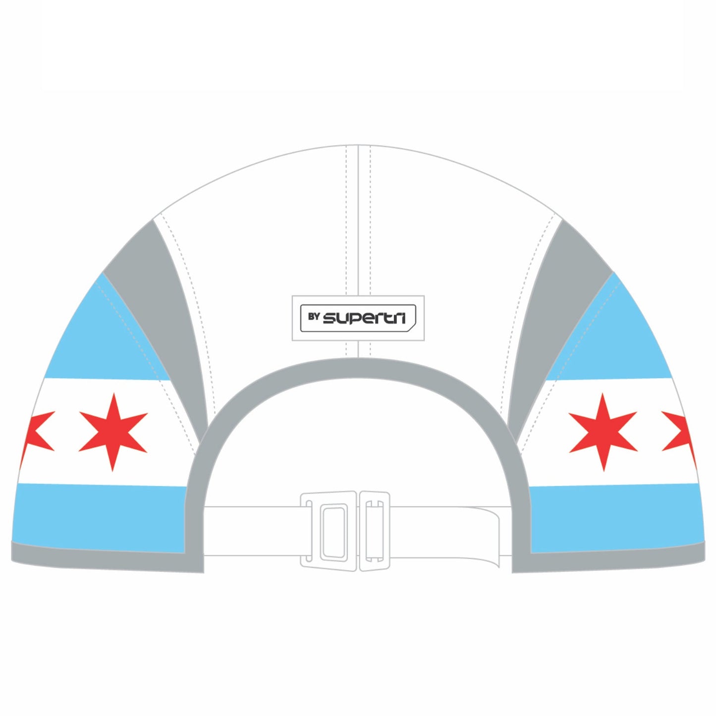 CHI TRI Cap -White Tech Gusset- Flag
