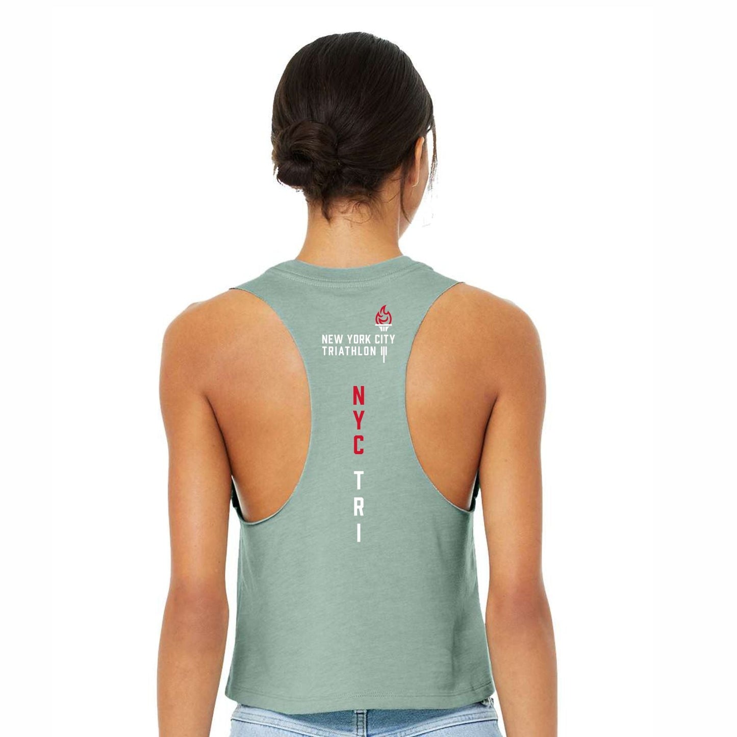 NYC Tri Women's Crop Tank -Dusty Blue- LCP