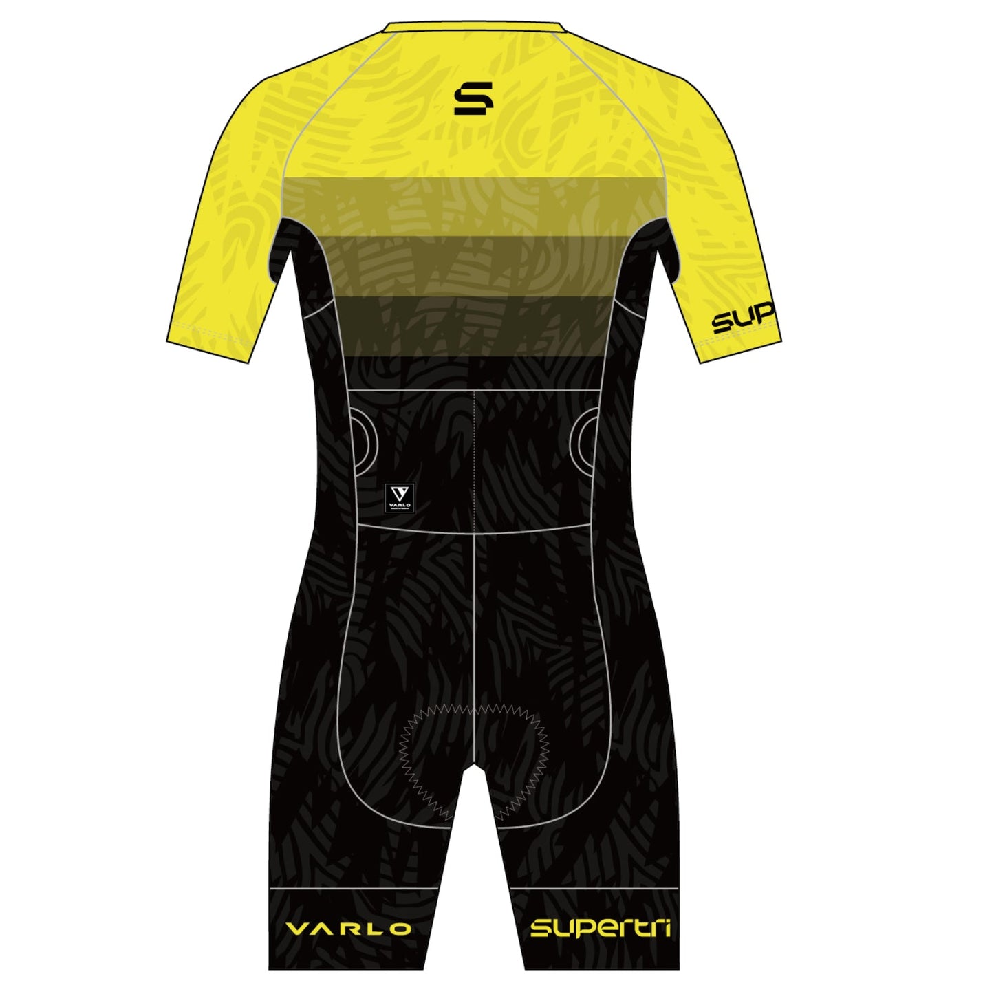 Supertri Men's Mezza SS Full Zip Tri-Suit -Black/Yellow