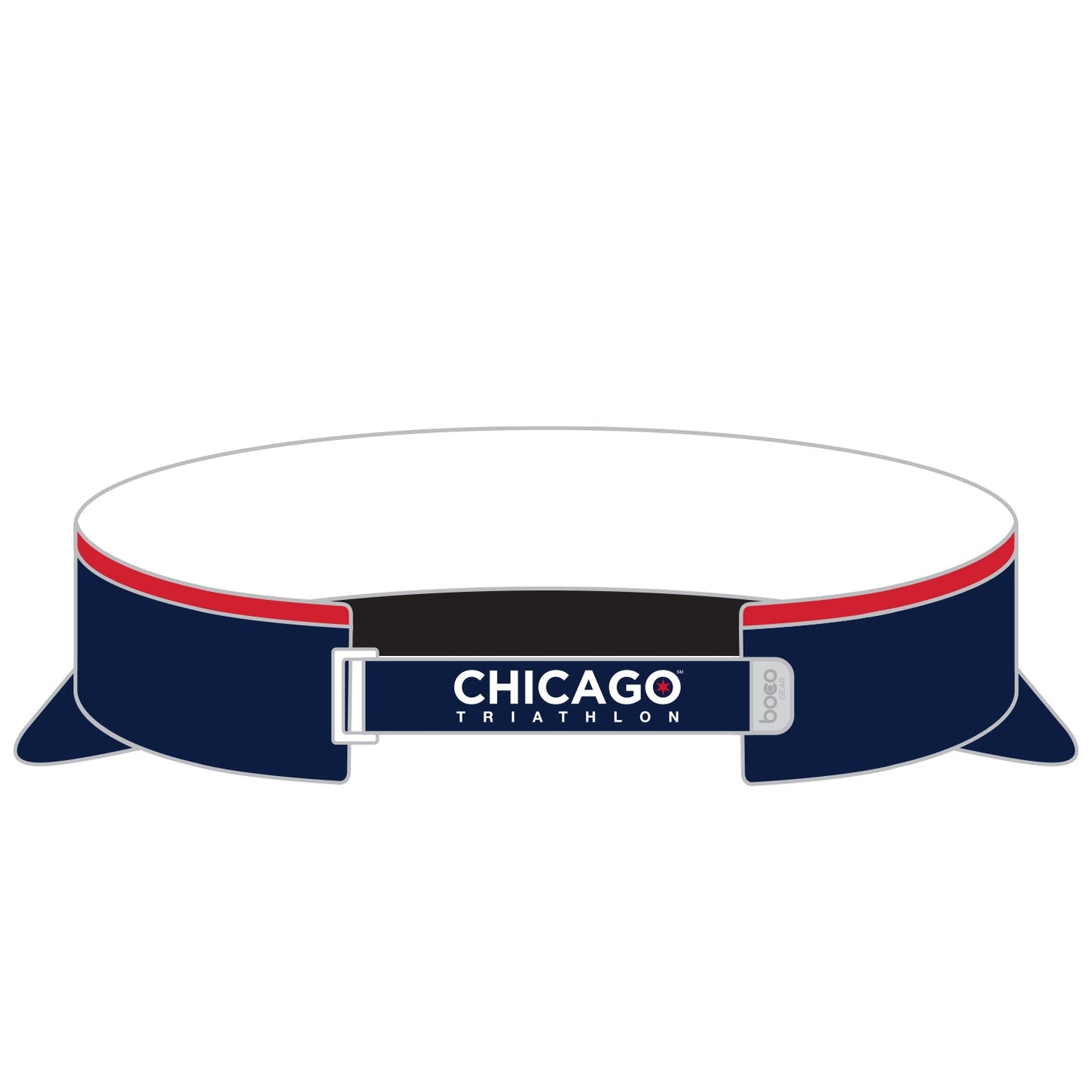 CHI TRI Visor - Tech Velcro - Navy - Stripe