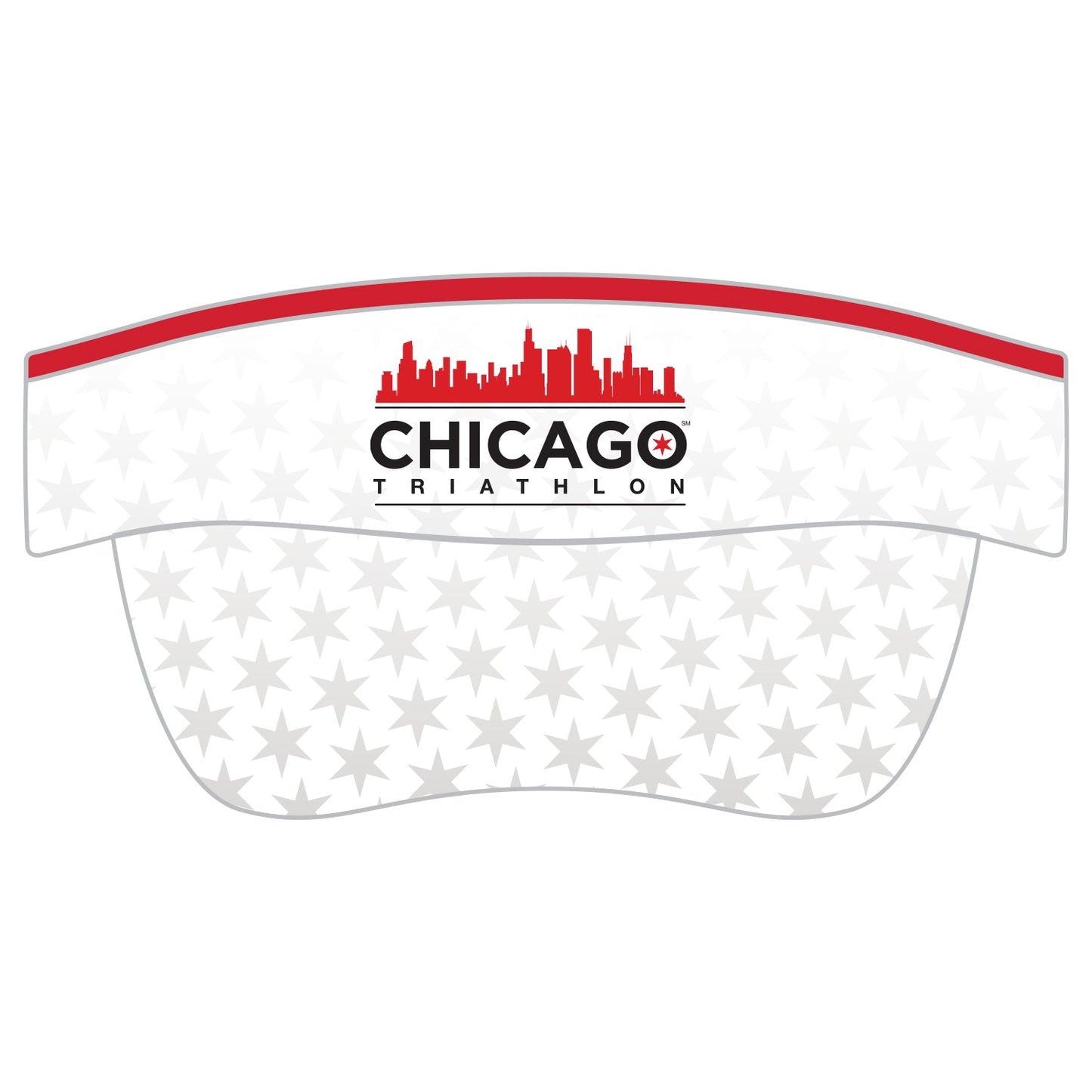 CHI TRI Visor - Tech Elastic - White - Stars