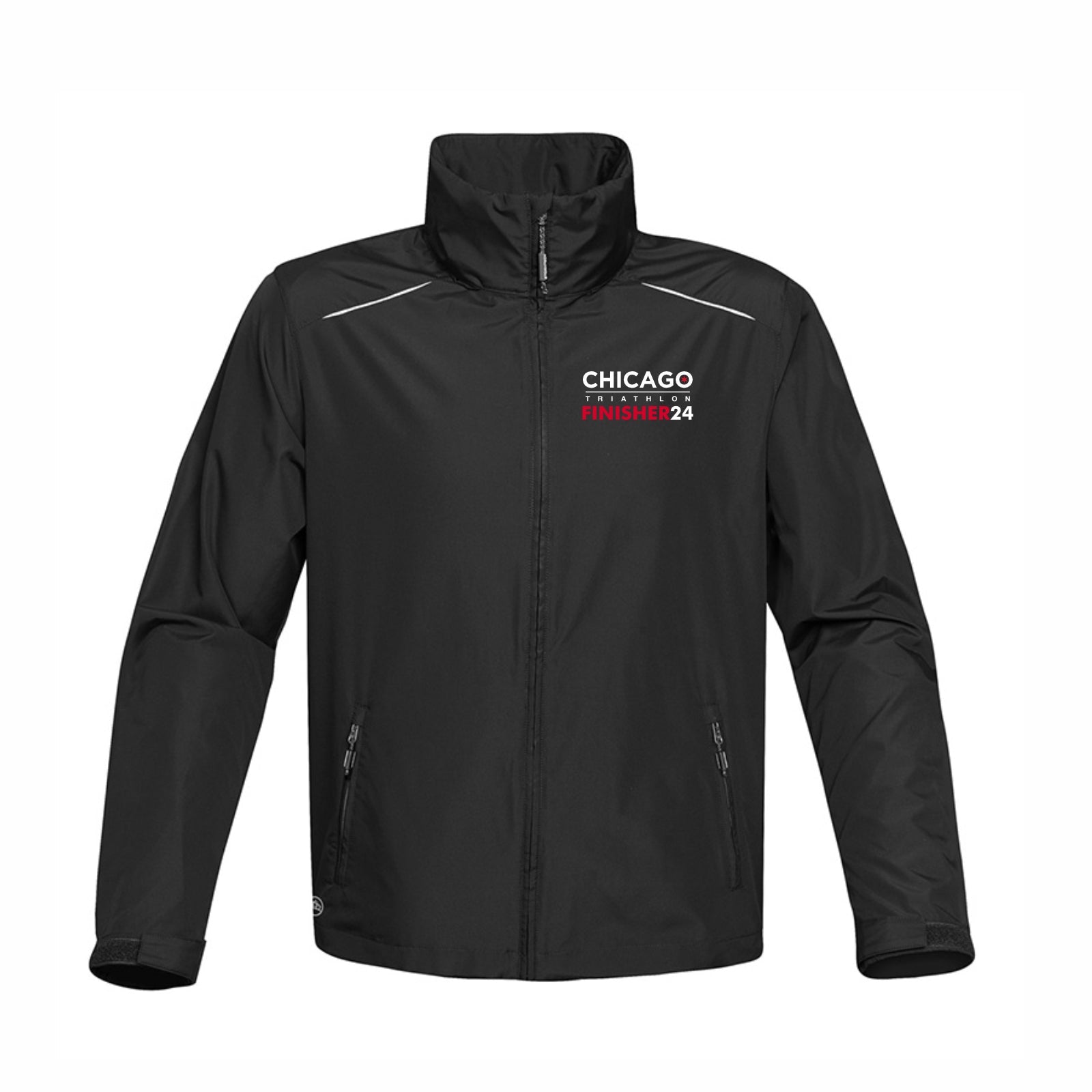 CHI TRI Men's Hooded Zip Shell -Black- 2024 Finisher Embr.