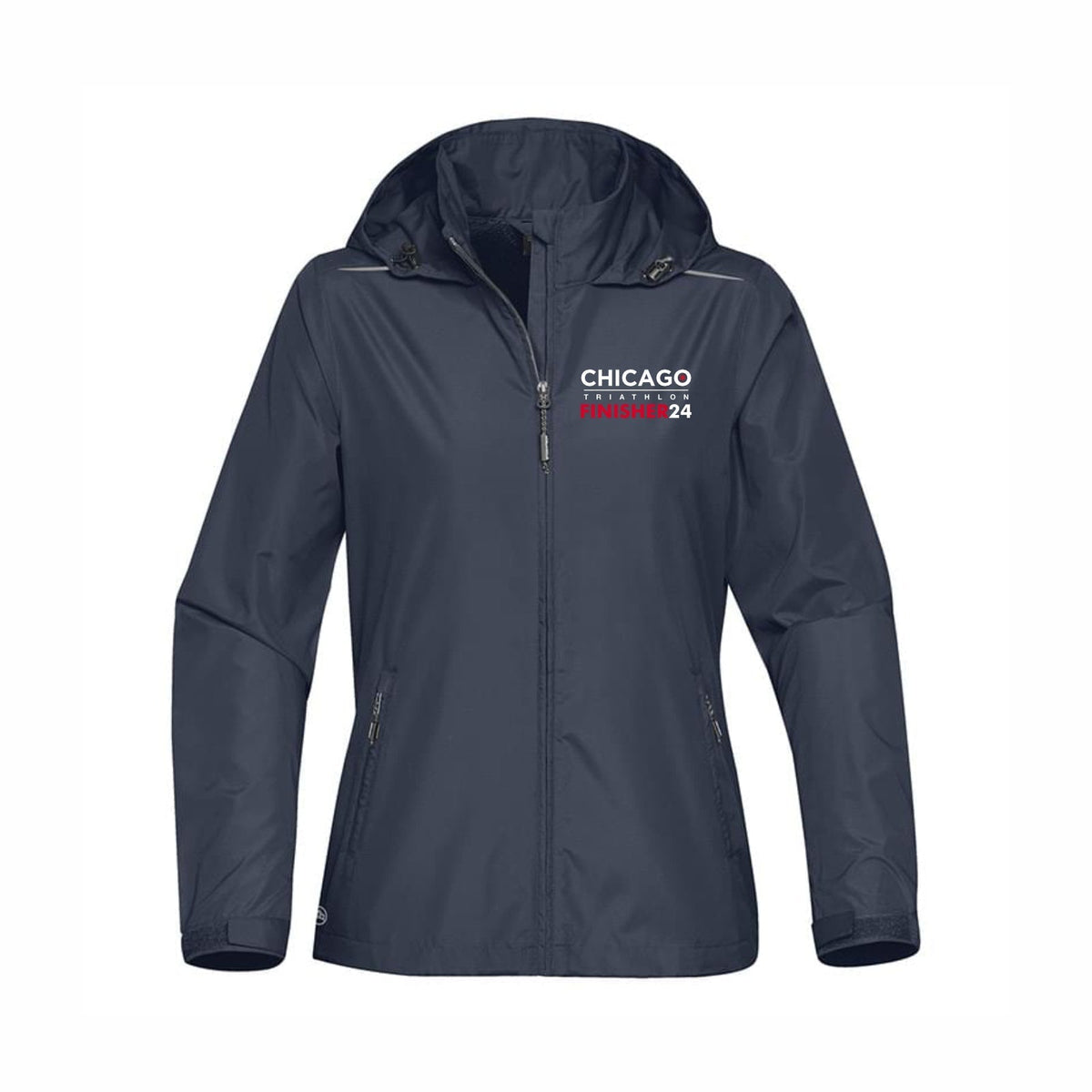 CHI TRI Women's Hooded Zip Shell -Navy- 2024 Finisher Embr.