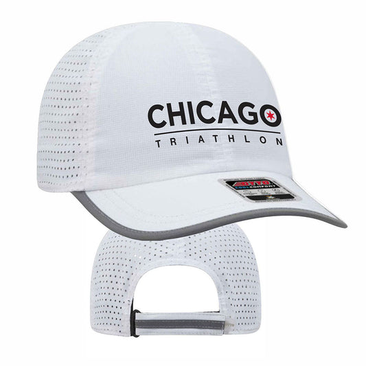 CHI TRI Cap - Reflective Tech -White- Logo