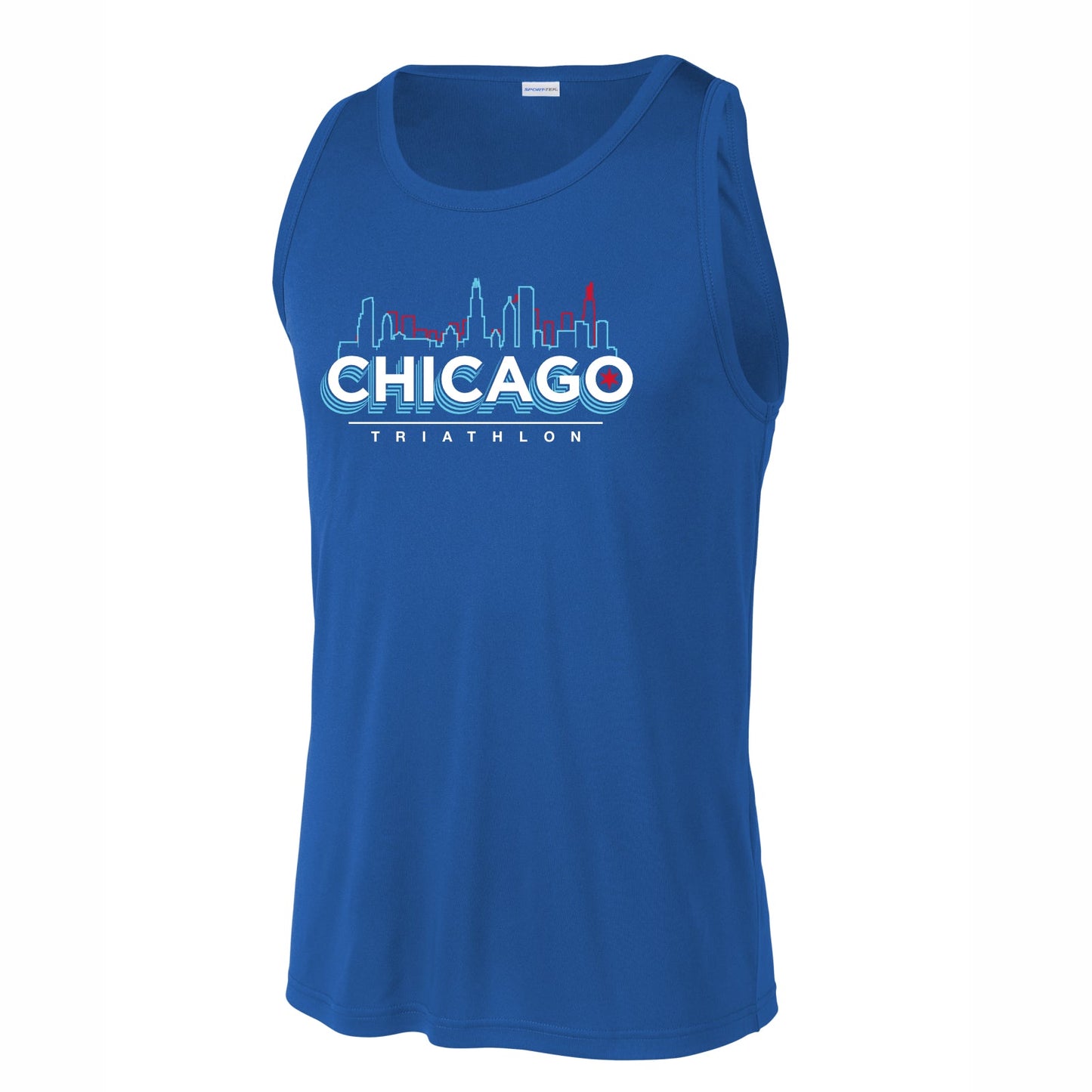 CHI TRI Men's Tech Tank -Royal- Course