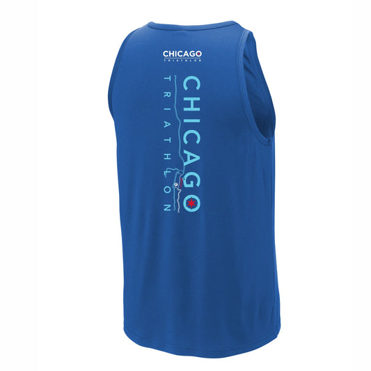 CHI TRI Men's Tech Tank -Royal- Course