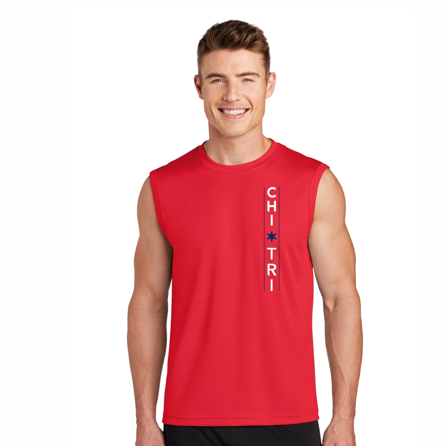 CHI TRI Men's Muscle Tech Tank -Red- LCP