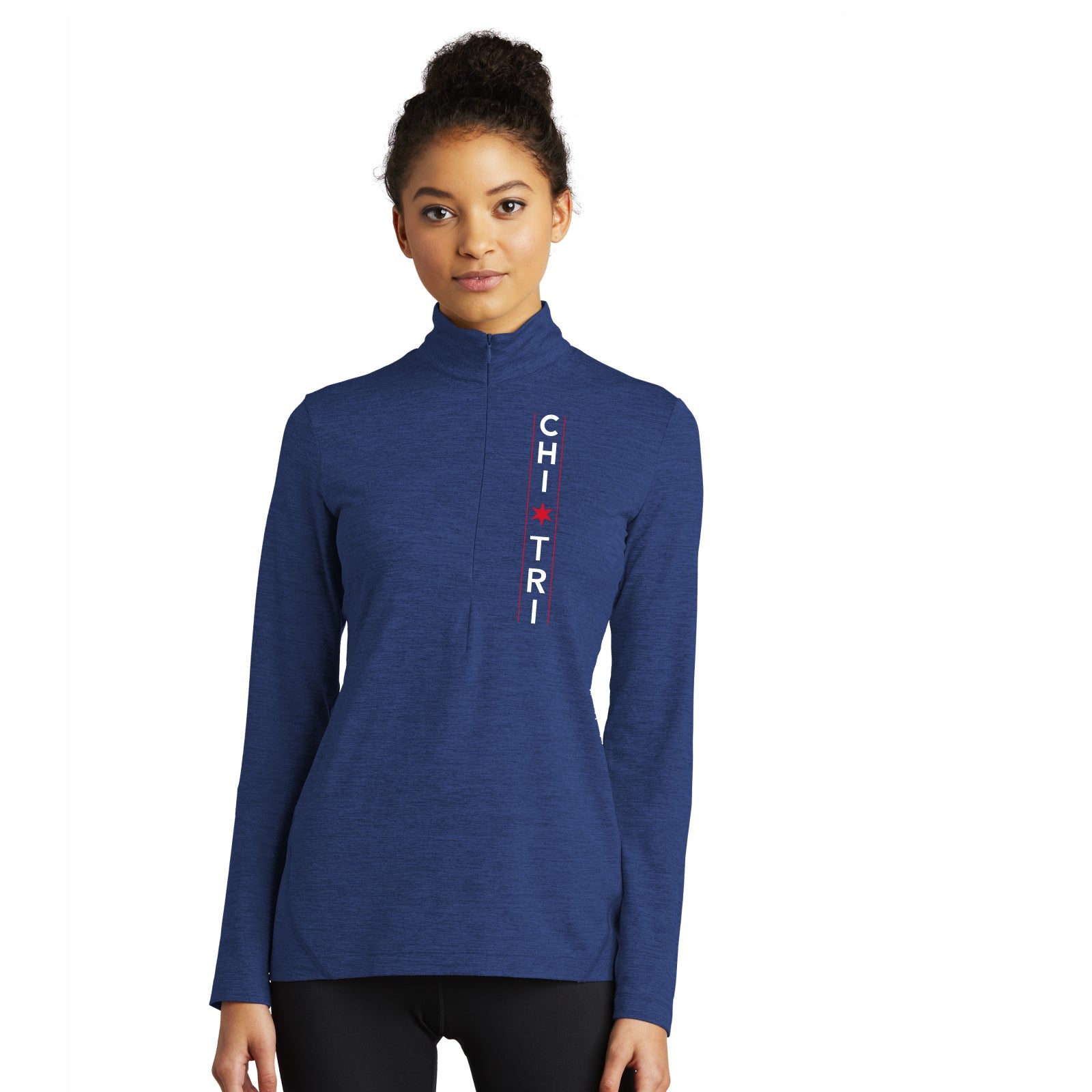 CHI TRI Women's Stretch 1/2 Zip -Royal Heather- LCP