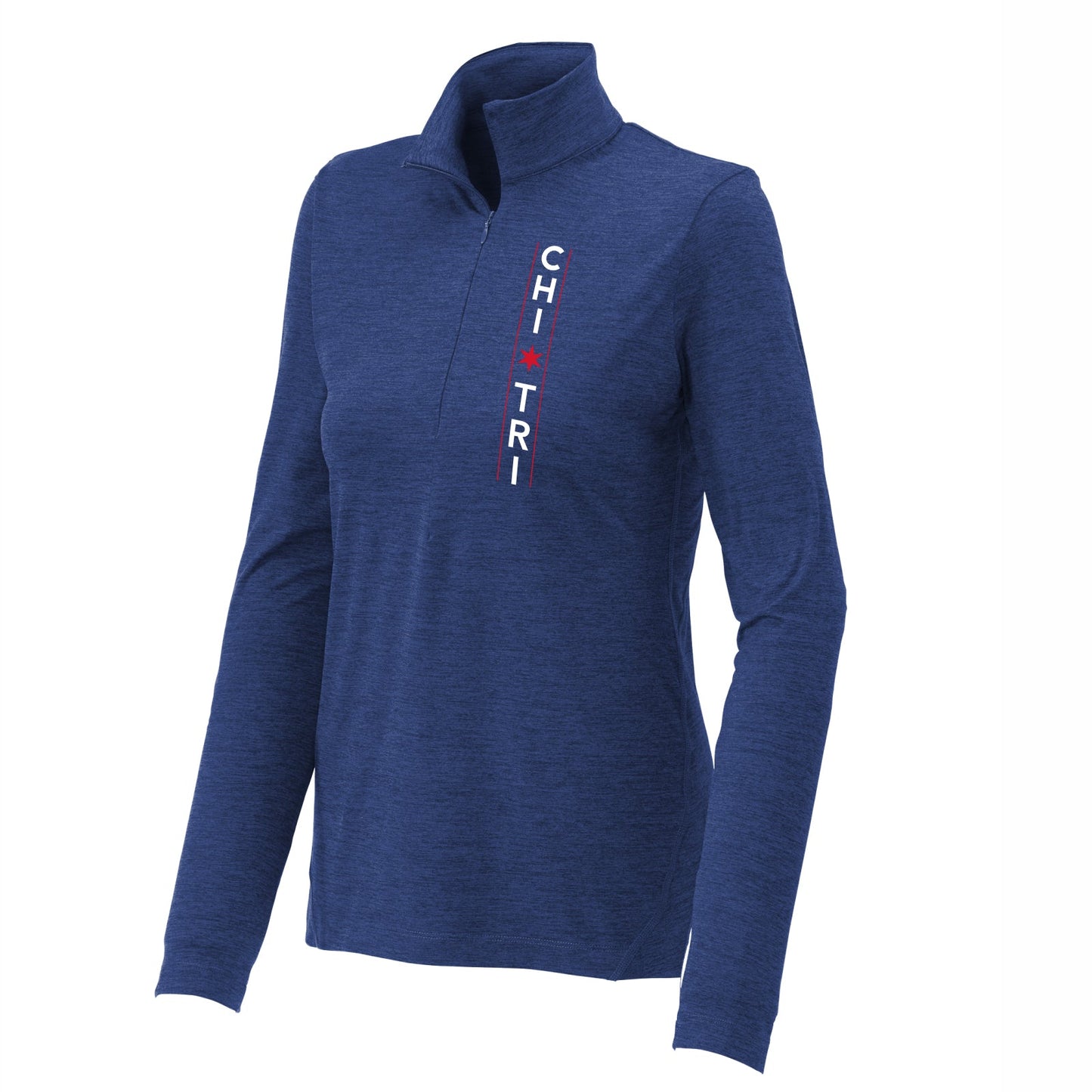 CHI TRI Women's Stretch 1/2 Zip -Royal Heather- LCP