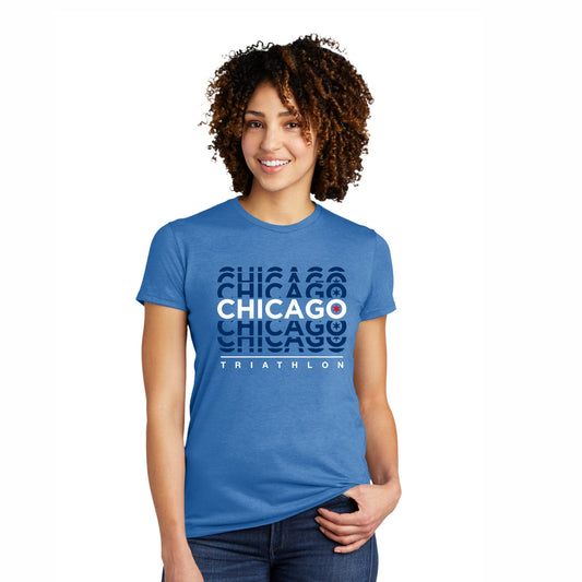 CHI TRI Women's Triblend Eco Tee -Azure- Repeat