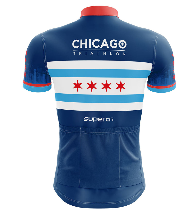 CHI TRI Men's Stratus Full Zip Jersey -Navy