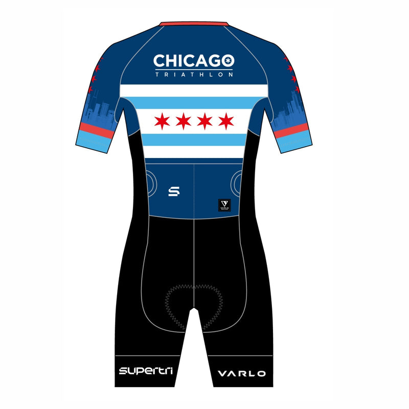 CHI TRI Men's SS Mezza Full Zip Tri-Suit -Navy