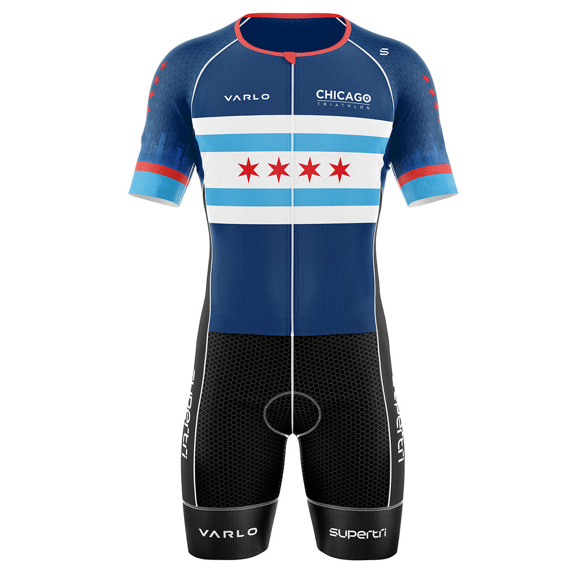 CHI TRI Men's SS Mezza Full Zip Tri-Suit -Navy