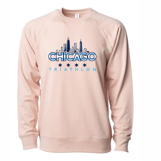CHI TRI Adult French Terry Crew -Rose- Skyline