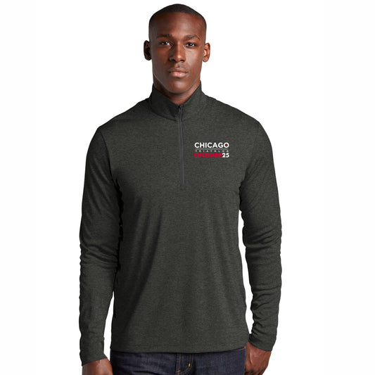 CHI TRI Men's Tech 1/4 Zip -Black Heather- 2025 Finisher