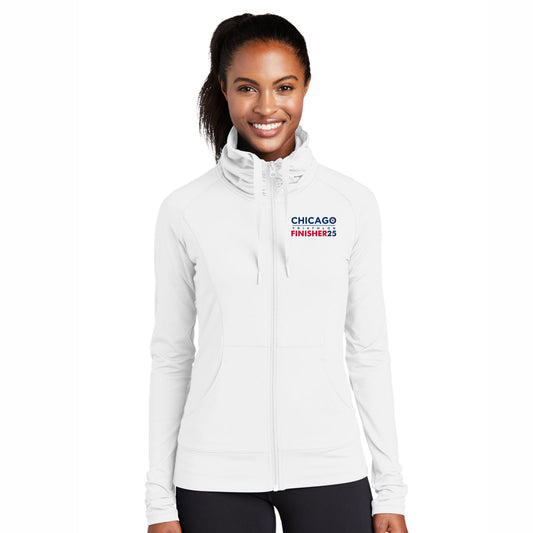 CHI TRI Women's Cowl Zip Jacket -White- 2025 Finisher