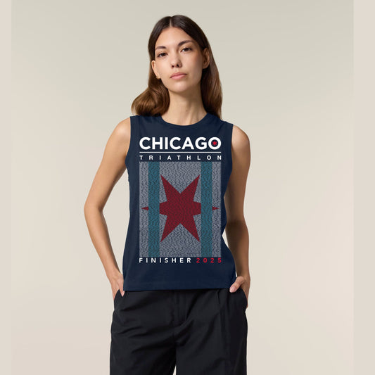 CHI TRI Women's Organic Cotton Tank -French Navy- 2025 Names