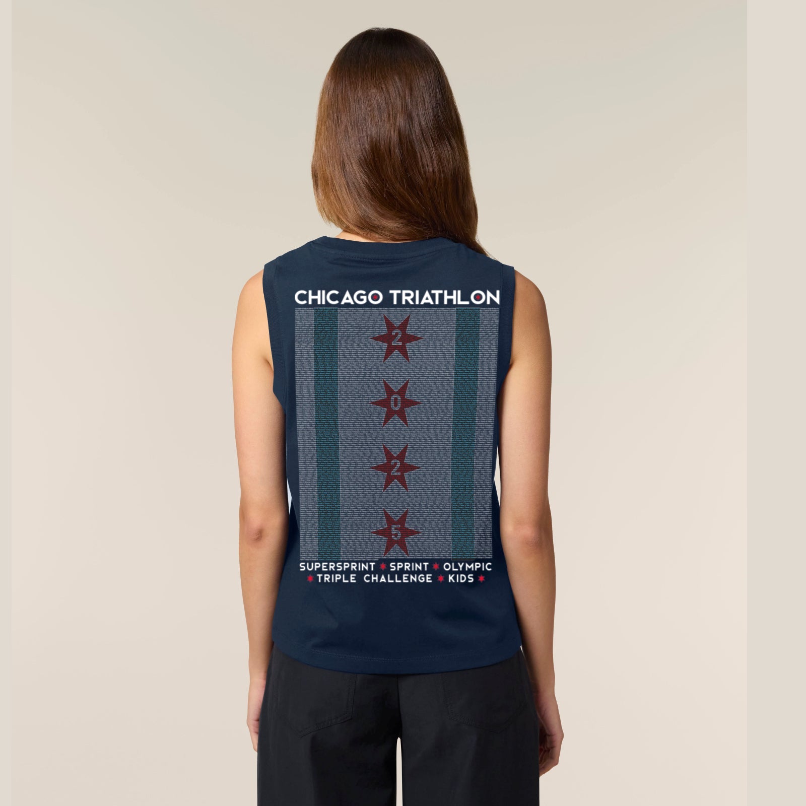 CHI TRI Women's Organic Cotton Tank -French Navy- 2025 Names