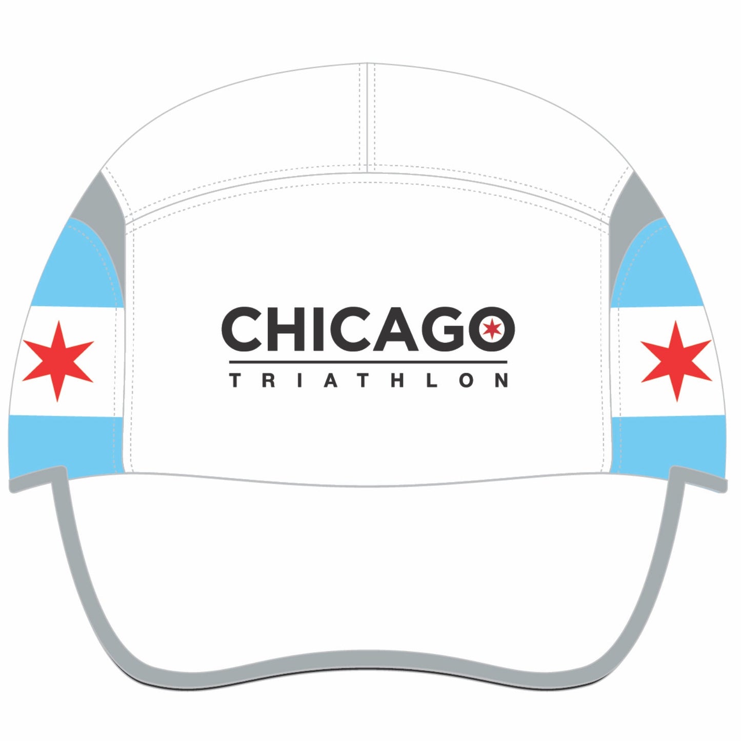 CHI TRI Cap -White Tech Gusset- Flag
