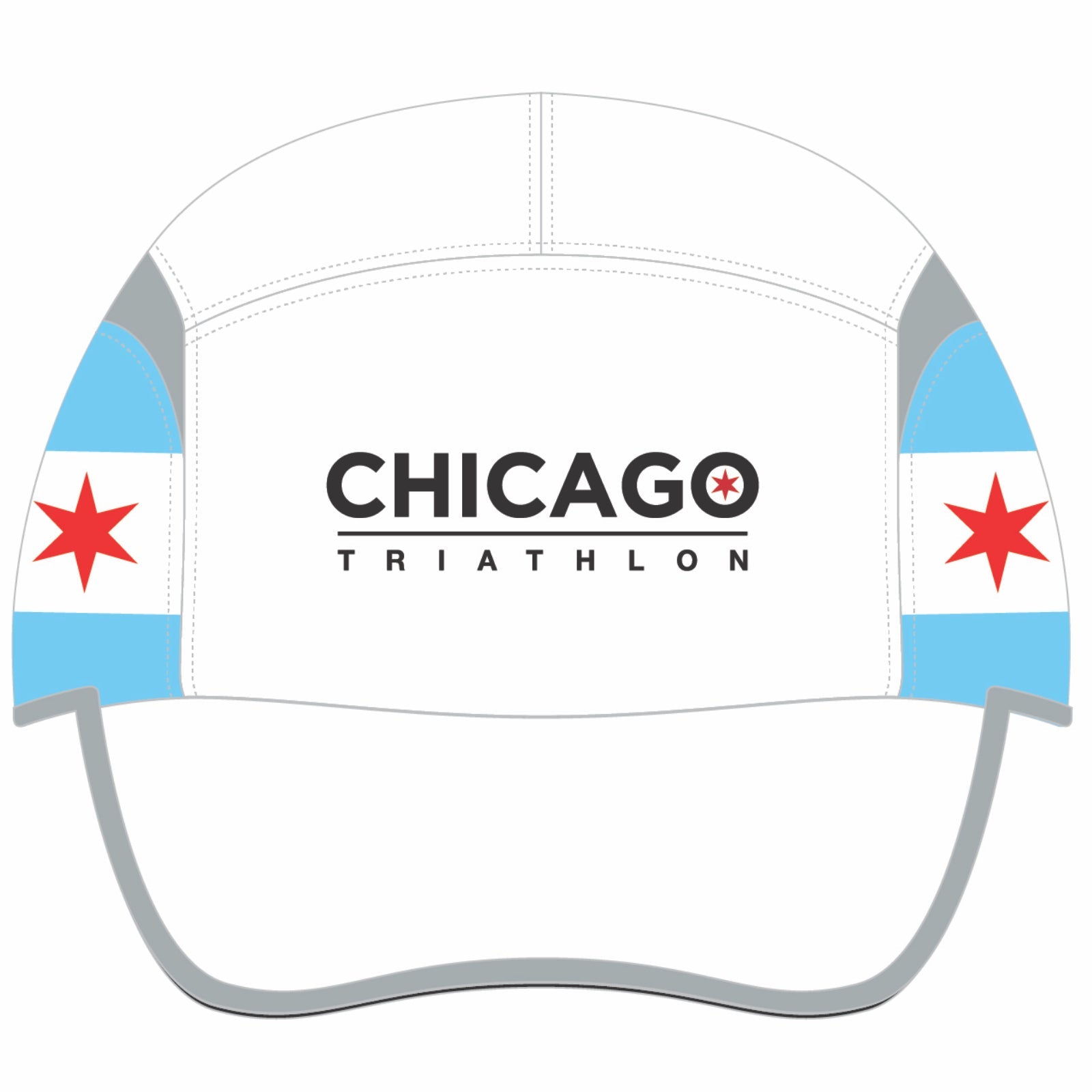 CHI TRI Cap -White Tech Gusset- Flag