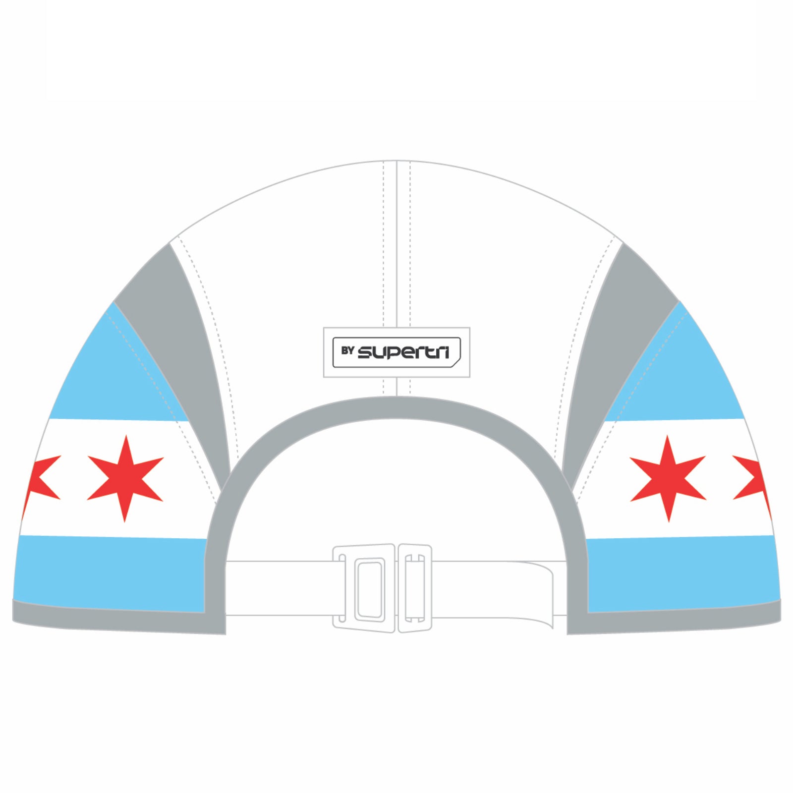 CHI TRI Cap -White Tech Gusset- Flag