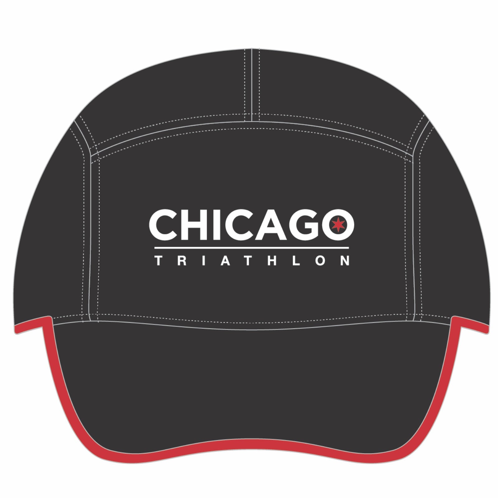 CHI TRI Cap -Black/Red Trim Tech Run- Skyline