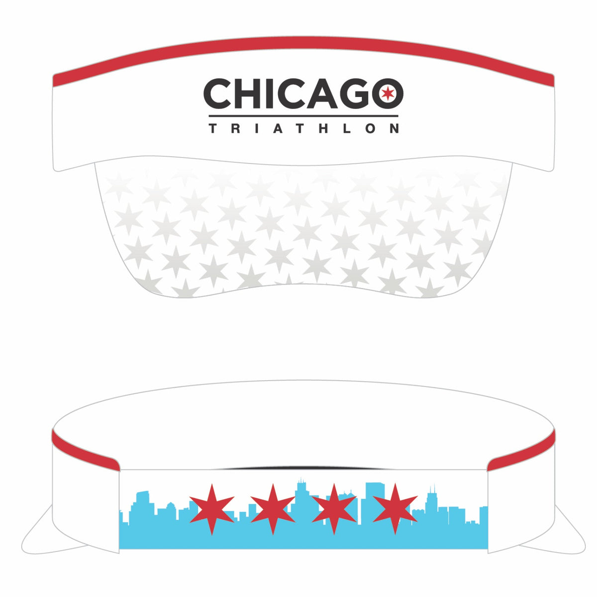 CHI TRI Visor -White Tech- Stars
