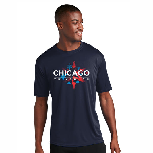 CHI TRI Men's Tech UPF50 Tee -Navy- Course