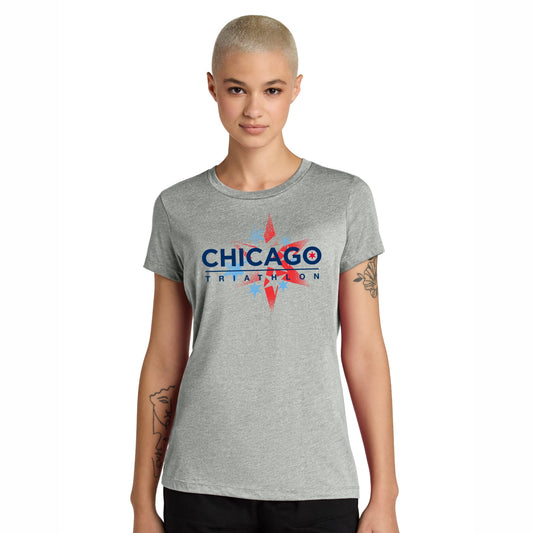 CHI TRI Women's Fashion Tee -Grey Heather- Course