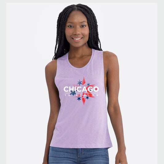 CHI TRI Women's Muscle Tank -Lavender- Course