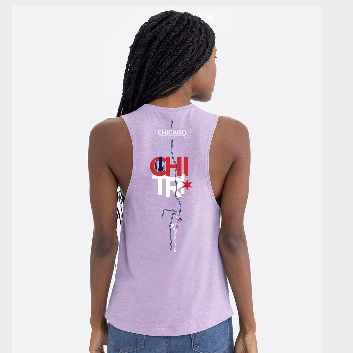 CHI TRI Women's Muscle Tank -Lavender- Course