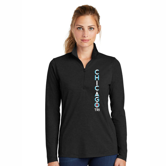 CHI TRI Women's Triblend 1/4 Zip -Black- LCP