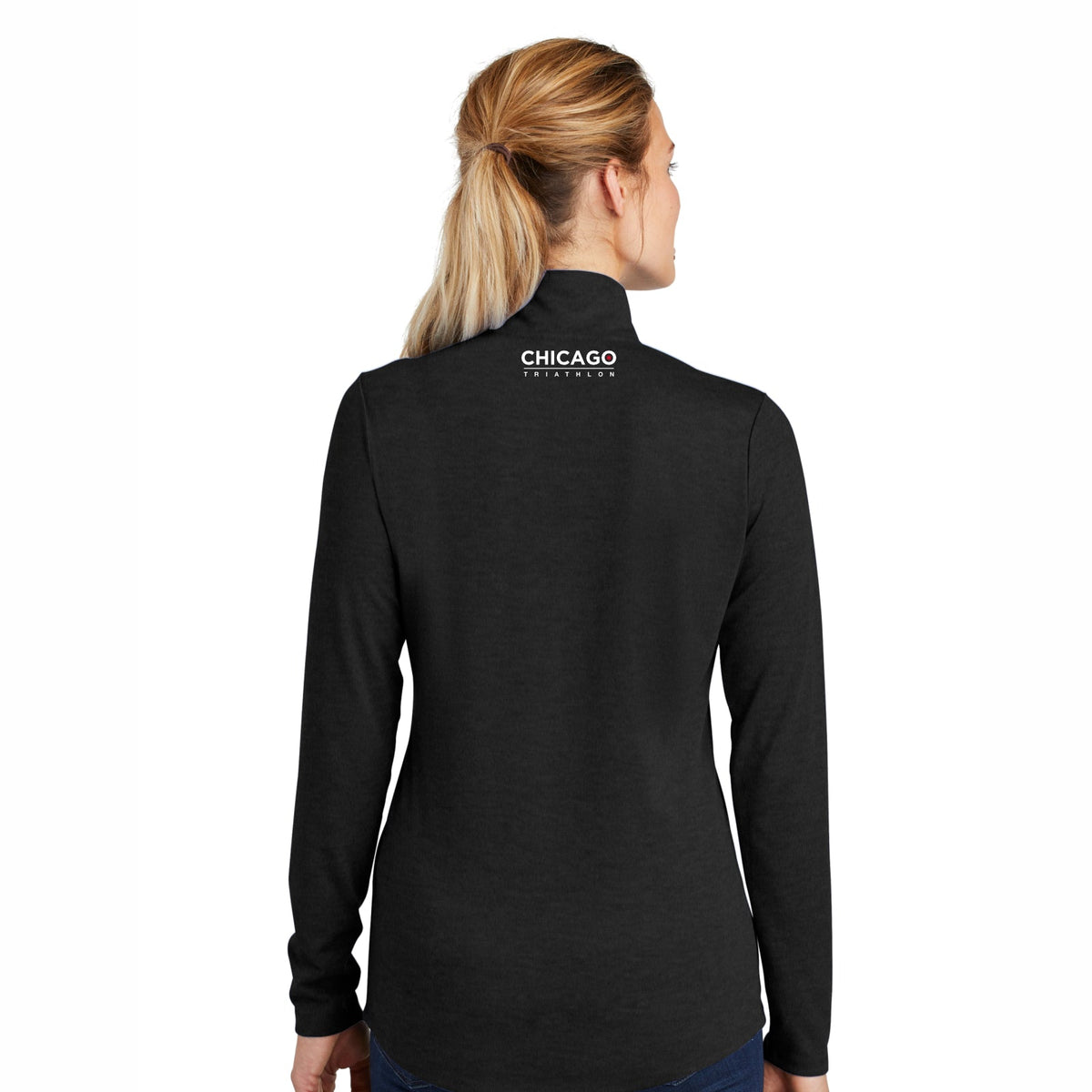 CHI TRI Women's Triblend 1/4 Zip -Black- LCP