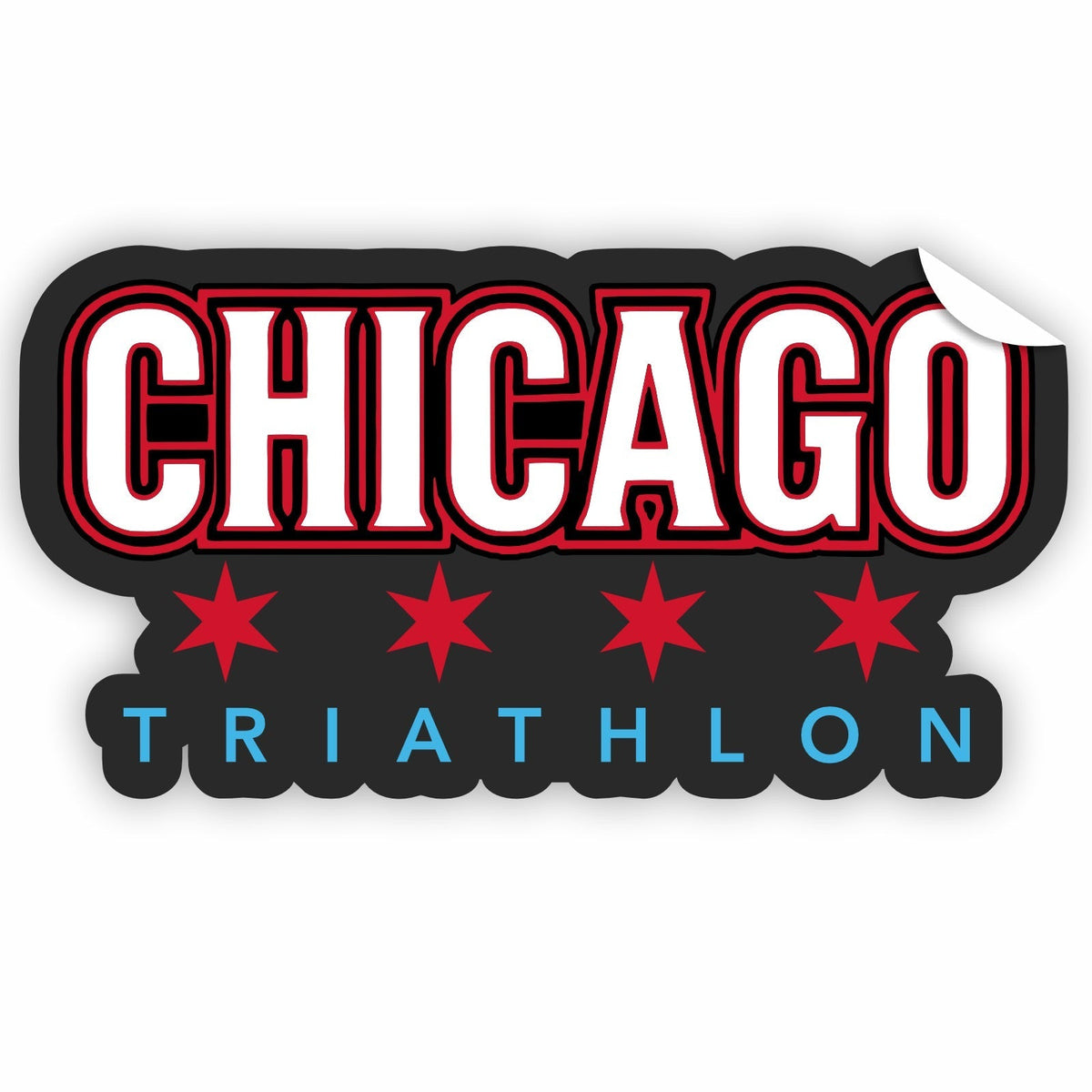 CHI TRI Sticker -Black Die-Cut- Logo