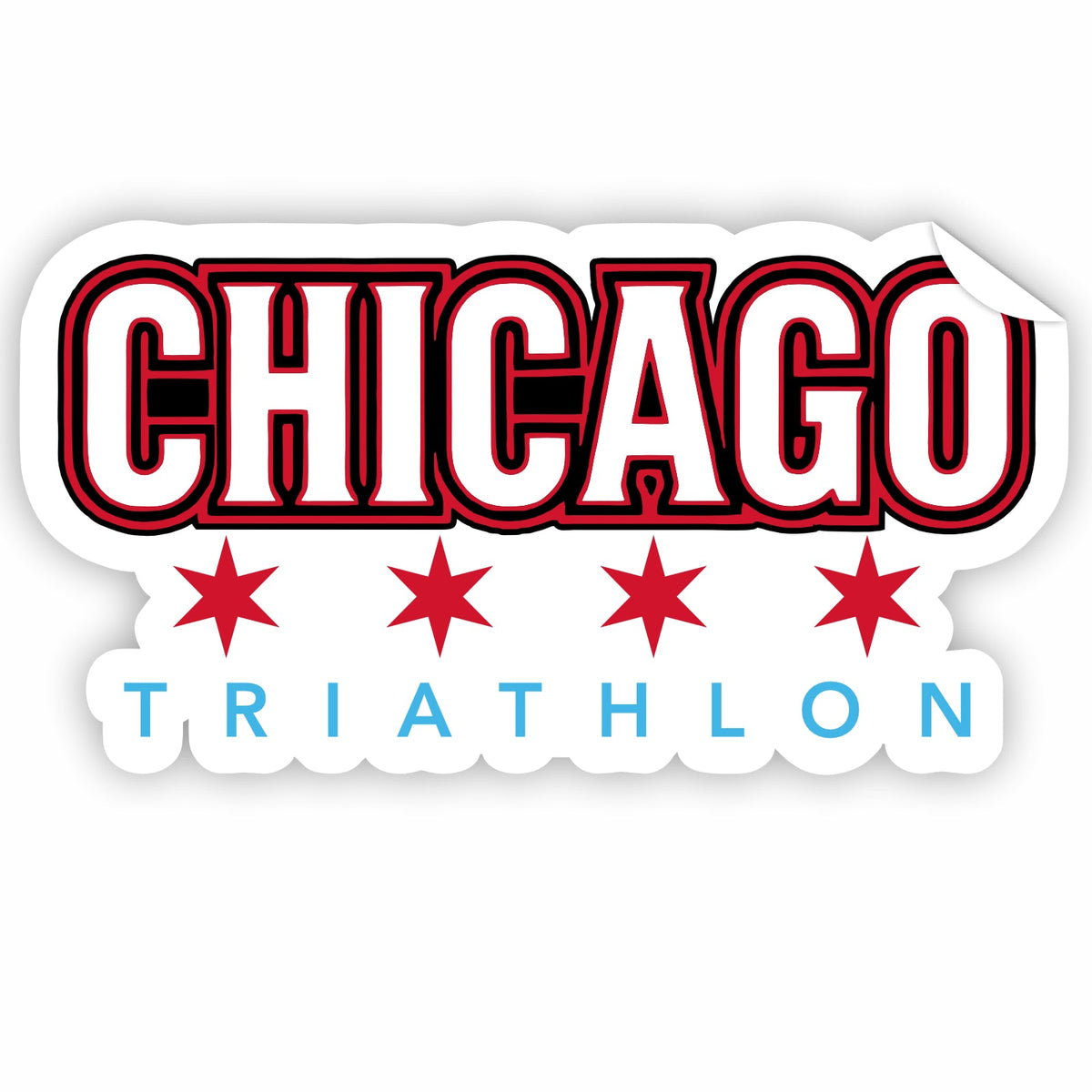 CHI TRI Sticker -White Die-Cut-Logo