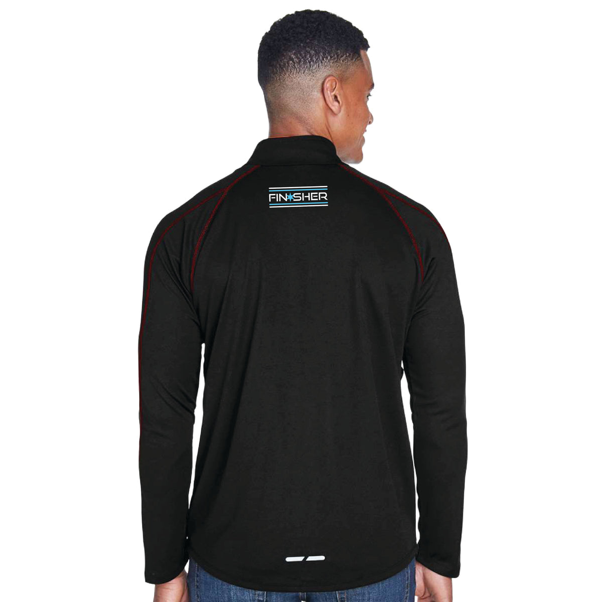 CT Men's Tech 1/2 Zip -Black/Red- 2026 Finisher Embr.
