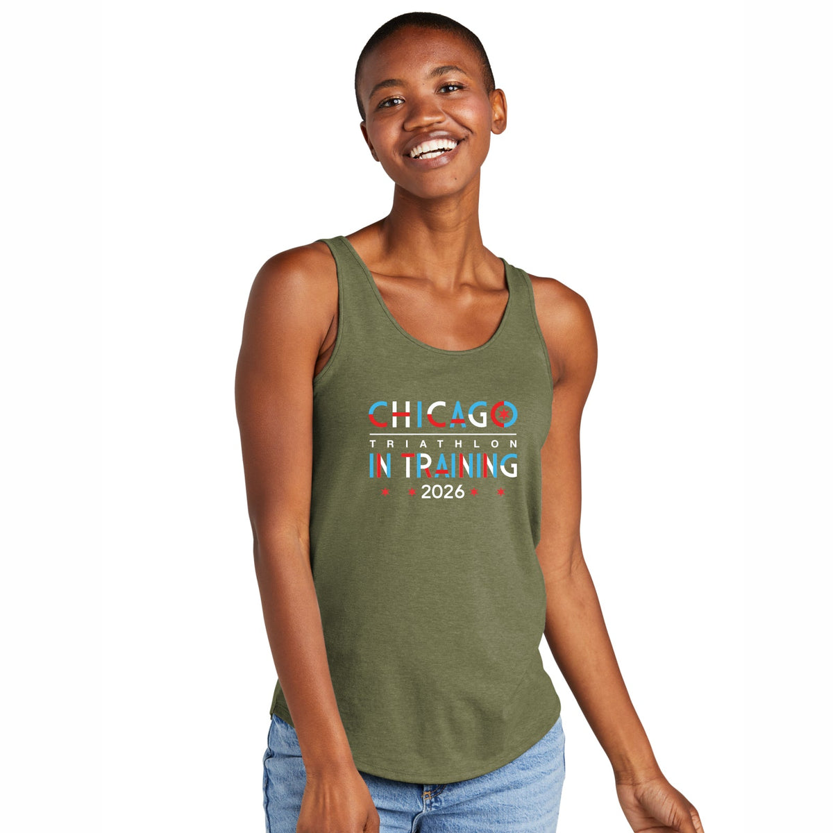 CHI TRI Women's Relaxed Tank -Olive- 2026 In Training