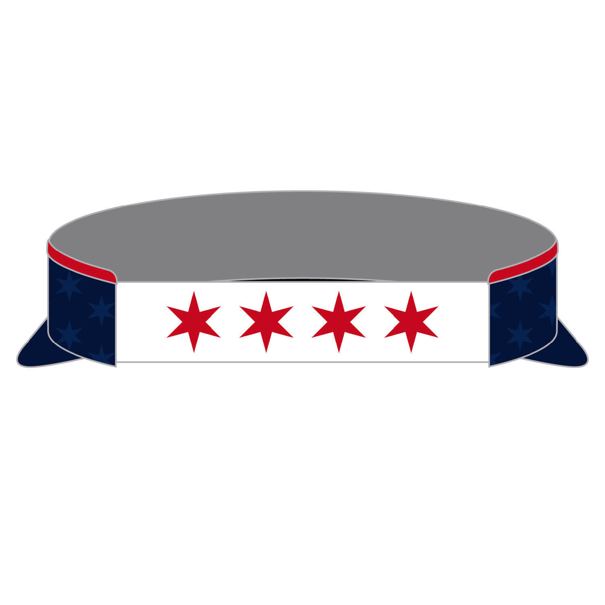 CT Visor -Navy/Red Tech Elastic- Logo