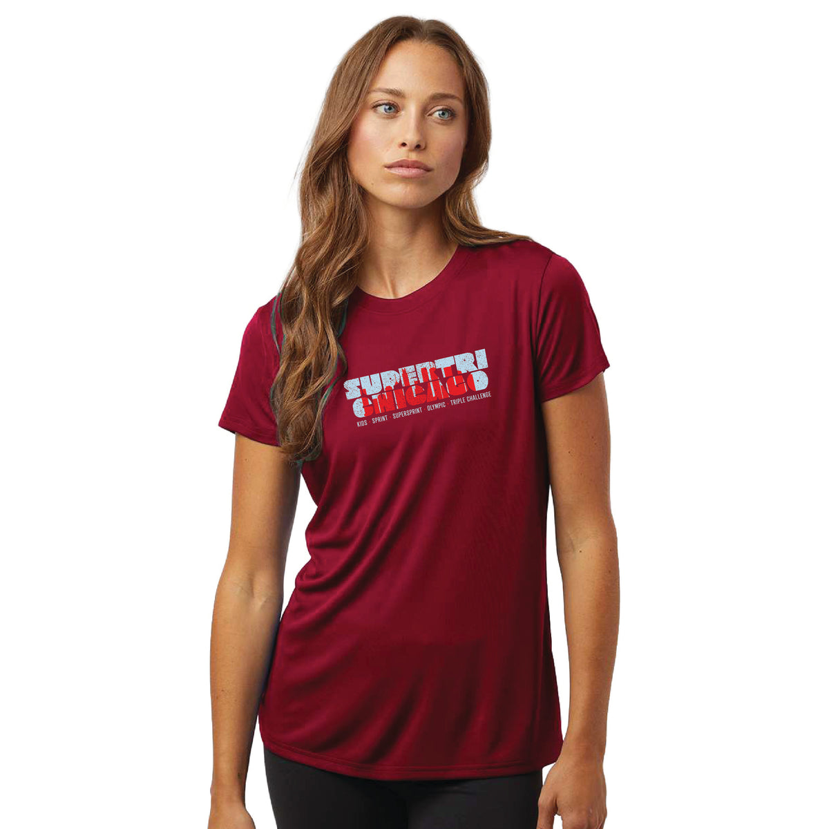 CT Women's Tech Tee -Cardinal- Course