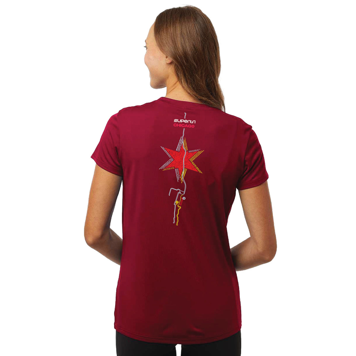 CT Women's Tech Tee -Cardinal- Course