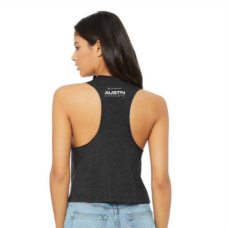Captex Women's Crop Tank -Dark Grey Heather- Longhorn