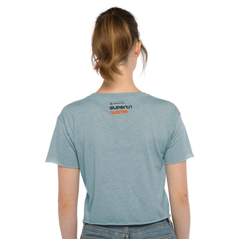 Austin Women's Crop Tee -Stonewash Denim- State