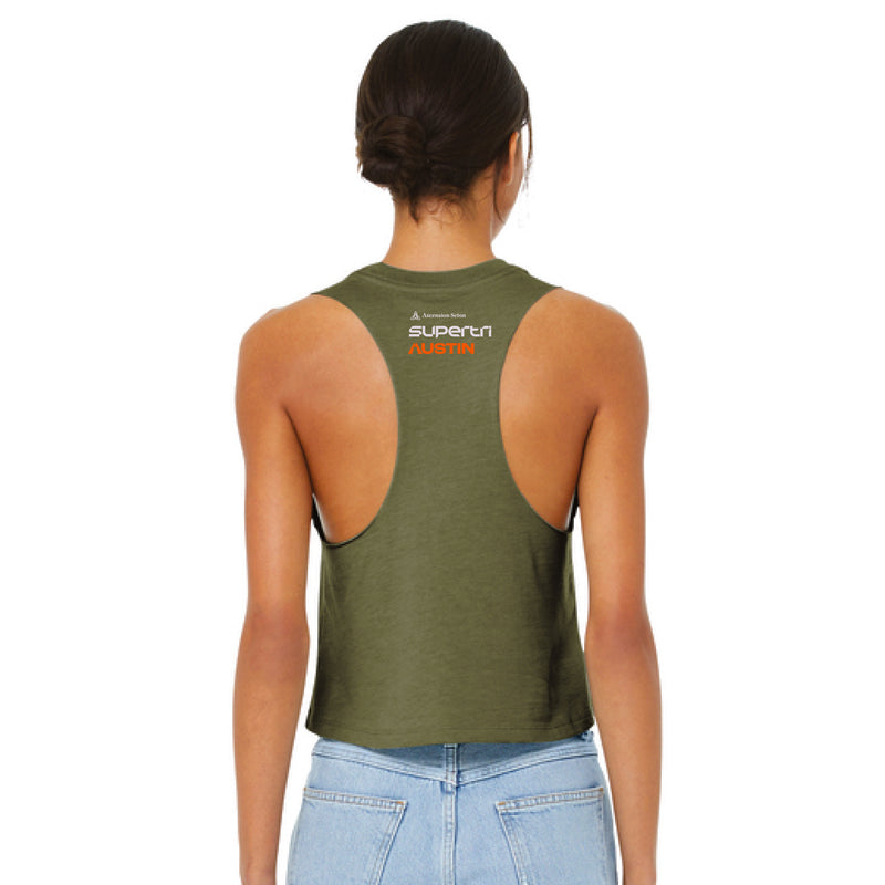 Austin Women's Crop Tank -Heather Olive- State
