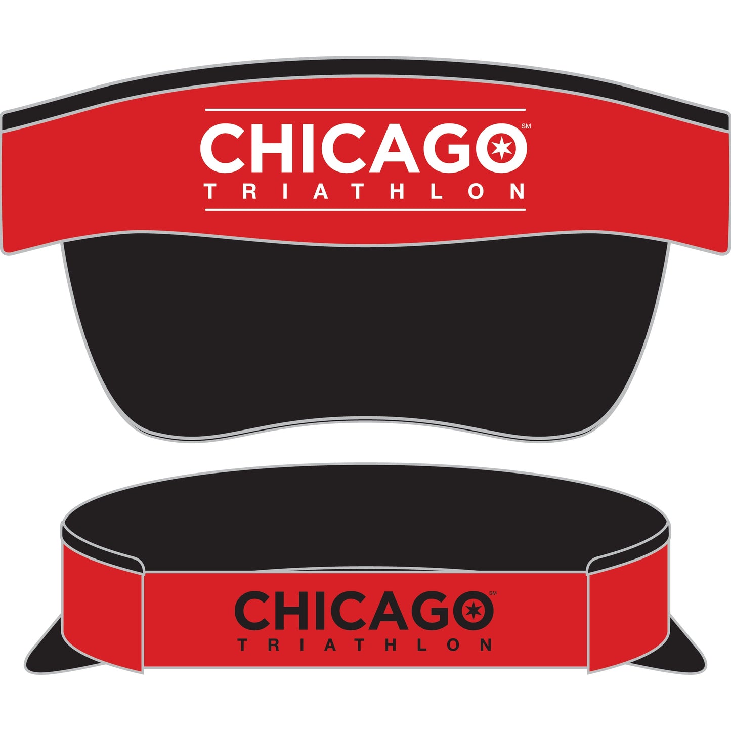 CHI TRI Tech Elastic Band Visor - Red / Black Brim