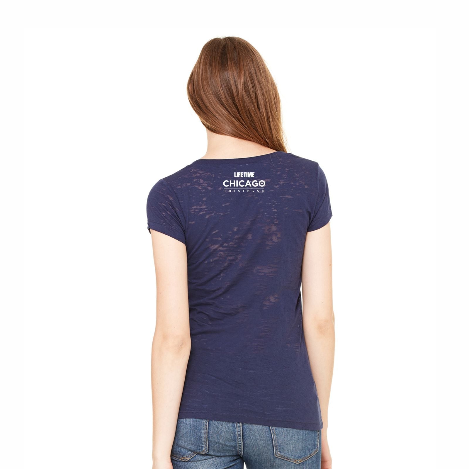 CHI TRI Women's Burnout Tee - Navy - Arch